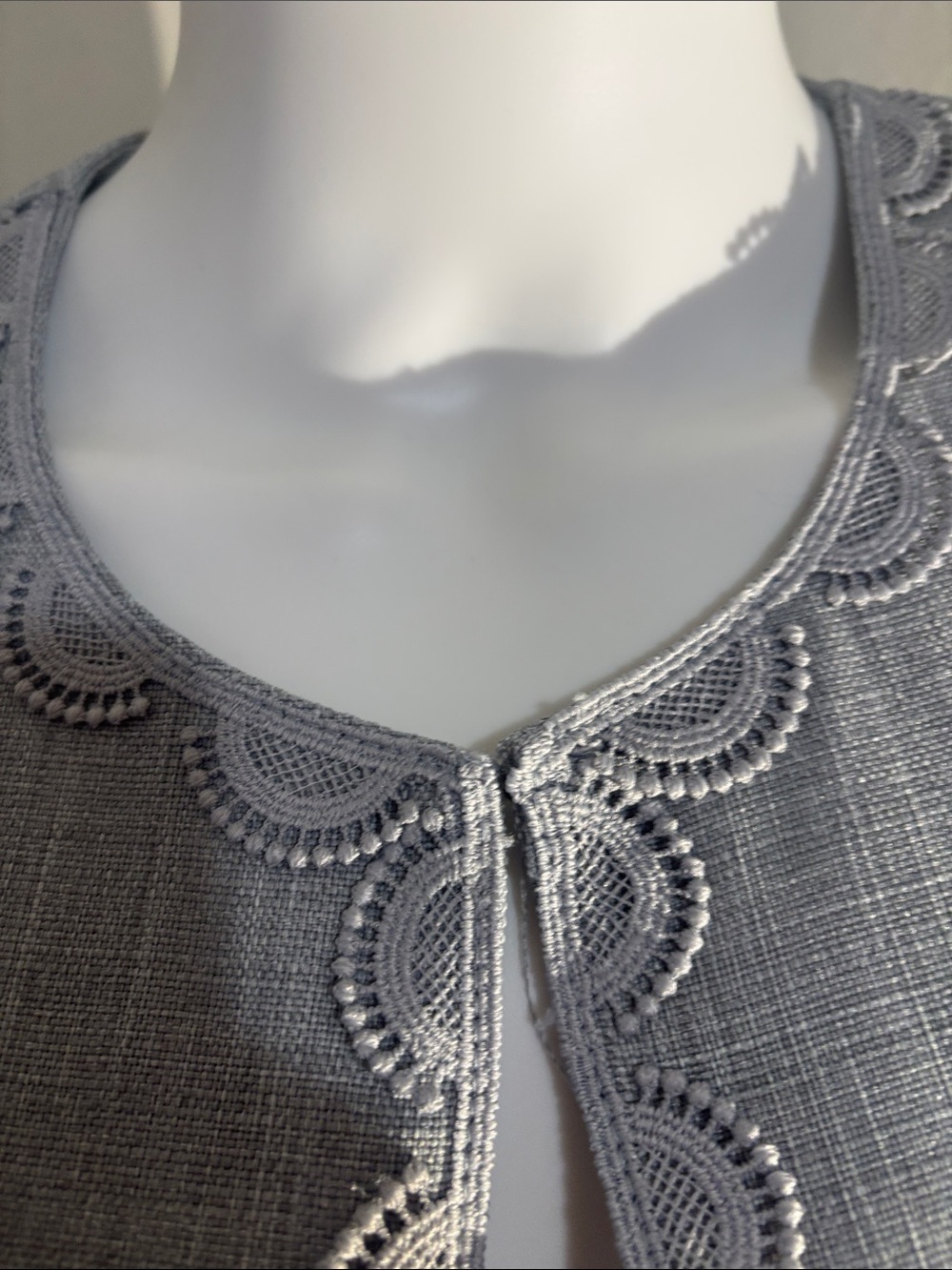 Alfred Dunner Gray Textured Open-Front Jacket - Picture 5 of 12